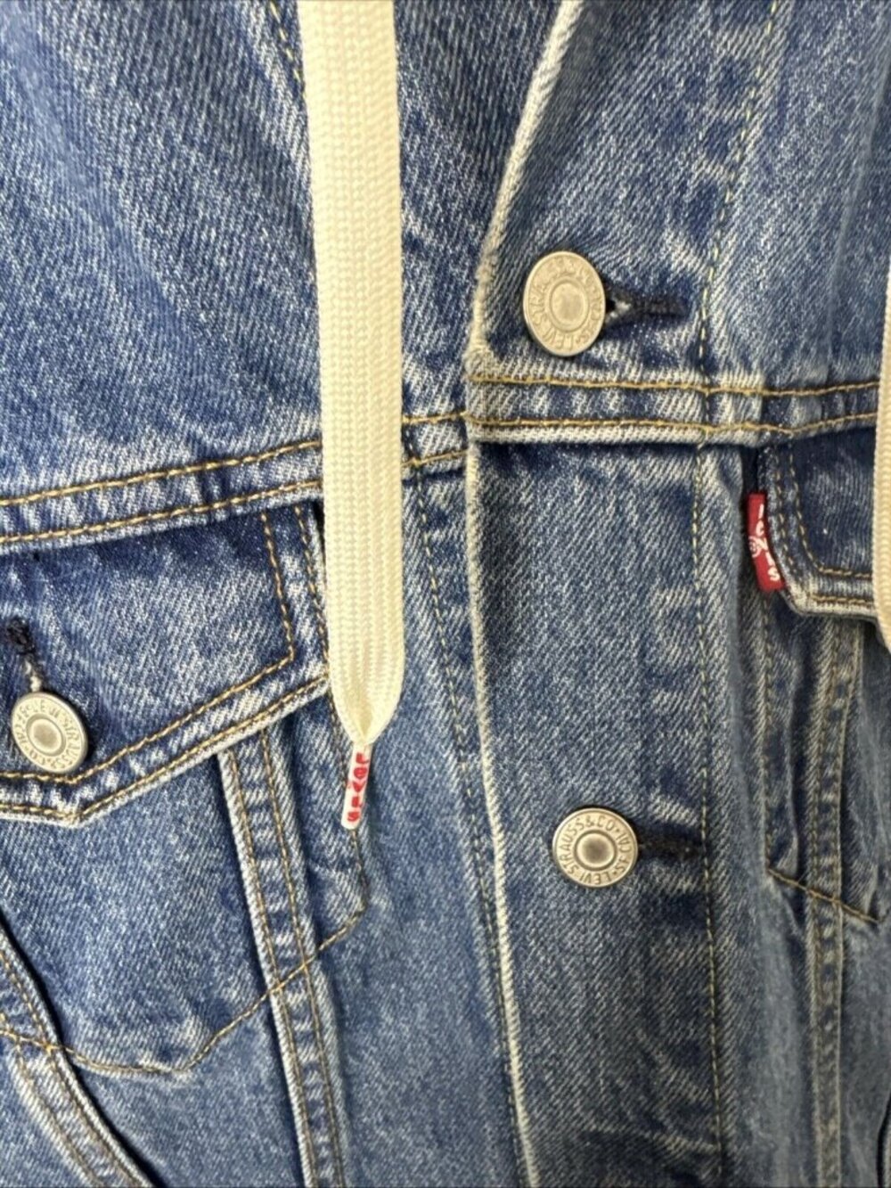 Levi’s Woman S Recrow Southwestern Pattern Denim Jean Jacket Indigenous Reworked - Picture 4 of 8
